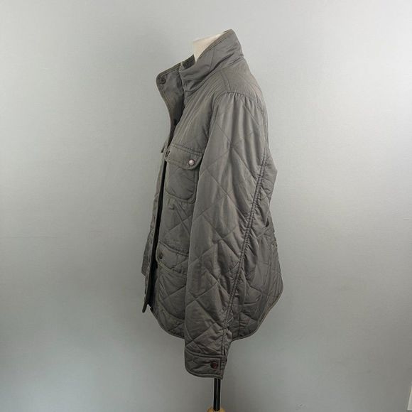 NWOT THREAD & SUPPLY Green Quilted Snap Button Zipper Down Utility Jacket (L) - Picture 6 of 11